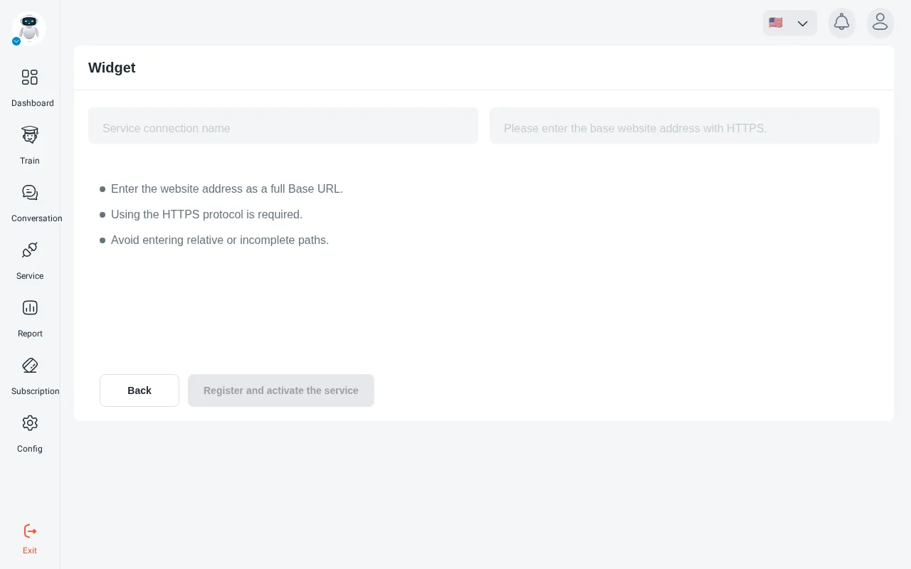 Creating the widget service