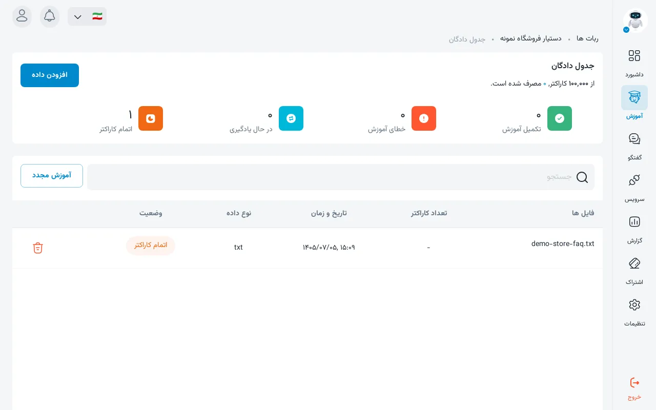 جدول دادگان